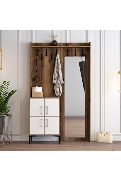 Variant Mobilya Berlin Bc Portmanto V394 - Ceviz / Beyaz