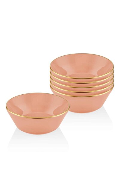 The Mia Basic Bowl Set of 6 Salmon Pink - 15 Cm