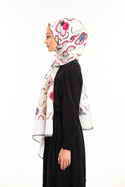 19V69 ITALIA Крем-бежевий шарф з геометричним візерунком серії Pavia з підвіскою та подарунковим набором, розмір 90x200 см