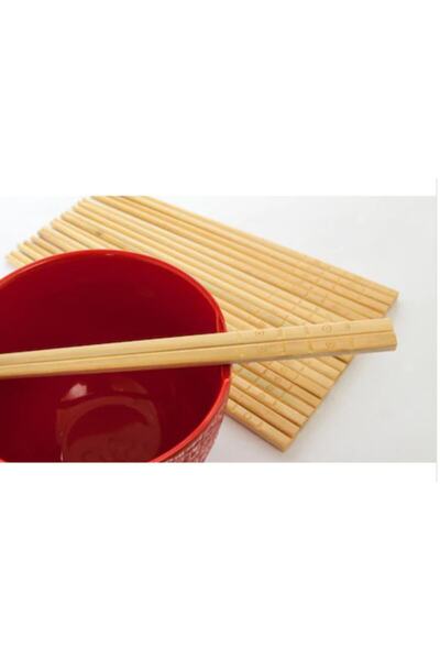 SUSHİSEPETİ عود طعام من الخيزران 10 أزواج قابل للغسل