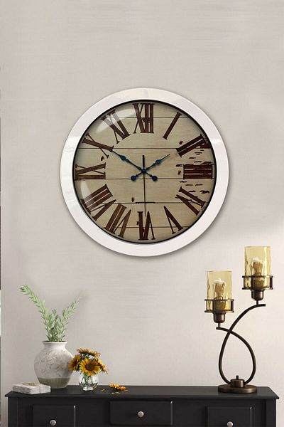 Kasva Concept Gift 36 cm White Metal Design Wall Clock