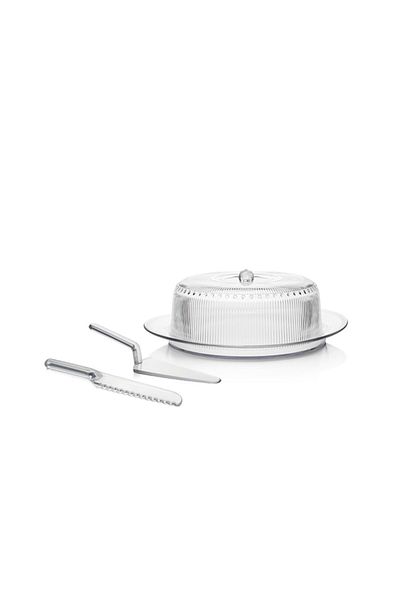 ultraform Acrylic Baroque Transparent Cake Serving Set