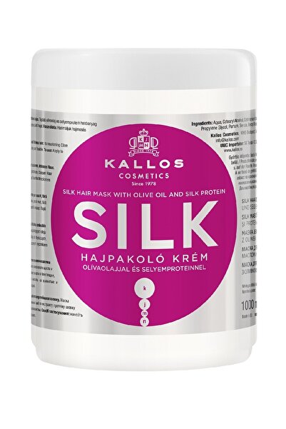 Kallos Cosmetics Silk Hair Mask 1000ml Kuru Mat Ve Cansız Saçlar Için Zeytinyağlı Ve Ipek Proteinli Saç Bakım Maskesi