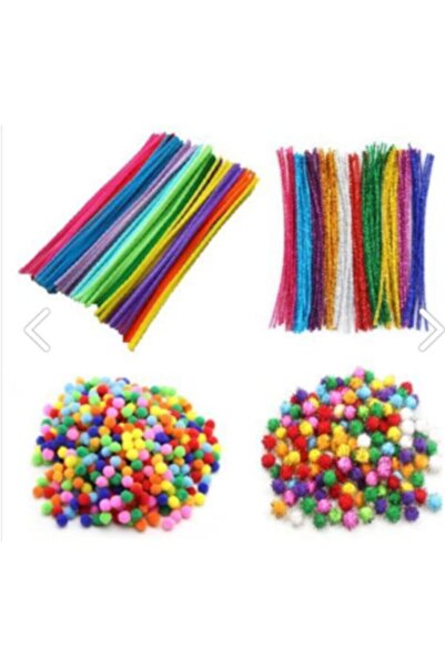 Genel Markalar Okul Etkinlik Seti Şönil Ponpon Anaokulu Seti Okul Öncesi Set Kreş Seti Simli