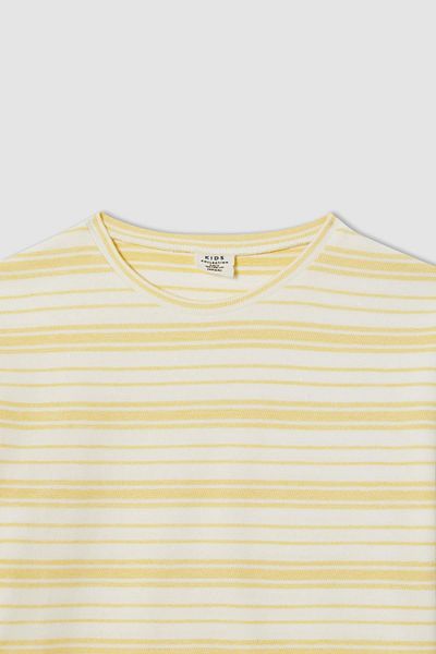 DeFacto Tricou cu mânecă scurtă cu dungi Relax Fit pentru băiat