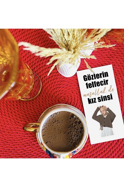 Pankart Evi 12-Piece Motto Cards -tesetür Atar Presentation Coffee Card