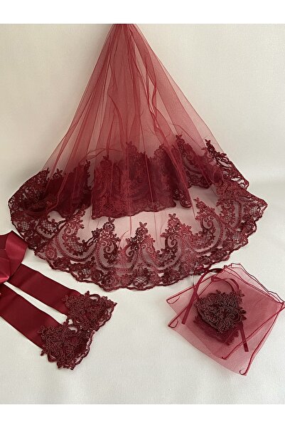 ZEYMERADE Sultan Güpürlü Gelin Duvak Kuşak Eldiven Set