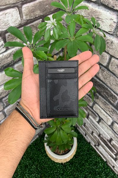 GUARD Black Camouflage Patterned Men's Credit Card Holder