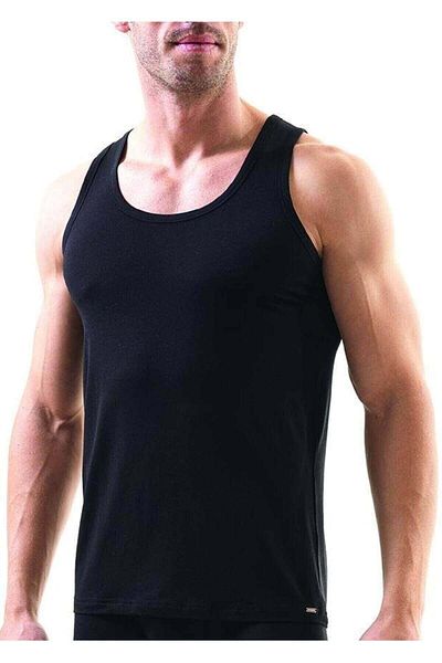 Blackspade Men's Black Silver Modal Undershirt 9305