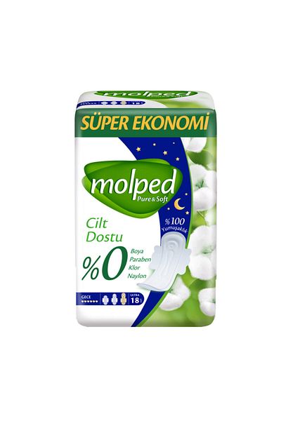 Molped Pure and Soft Night Super Economical 18 Pieces