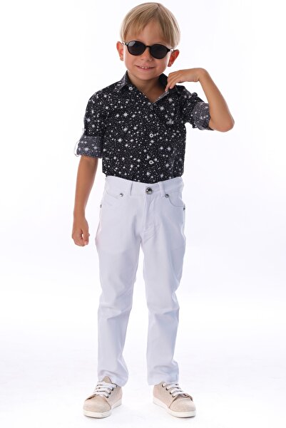 Edlis Erkek Çocuk Yandan Cep Keten Pantolon