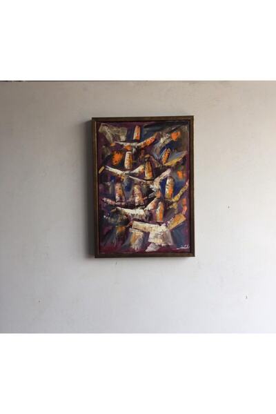 Yağlı Boya Semazen Spatula Çalışması 40 X 55