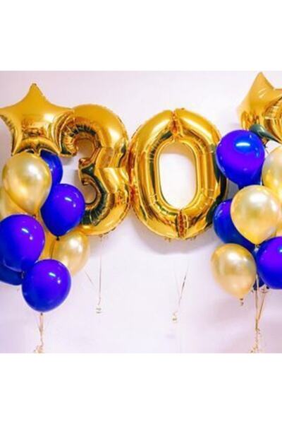 MERİ PARTİ 30 Years Birthday Foil Balloon Set 30 Years Birthday Foil Metallic...