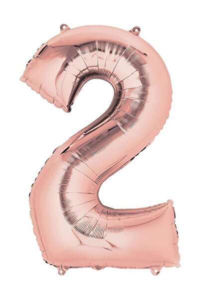 Dipak Rose Gold Foil Number Balloon - Pack of 2 34 and 76 Cm