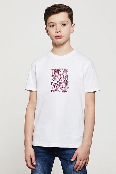 QIVI Tricou alb unisex pentru copii