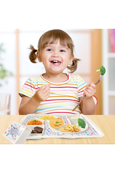 DERELİ Baby Kids Surprise Fun Plate - Paw and Space Themed Food Plate 23X30.5X3Cm Turkish Patent