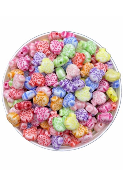 Hedef Bijuteri شكل سمكة باستيل، نموذج سمكة على شكل خرز بألوان باستيل مختلطة، ...