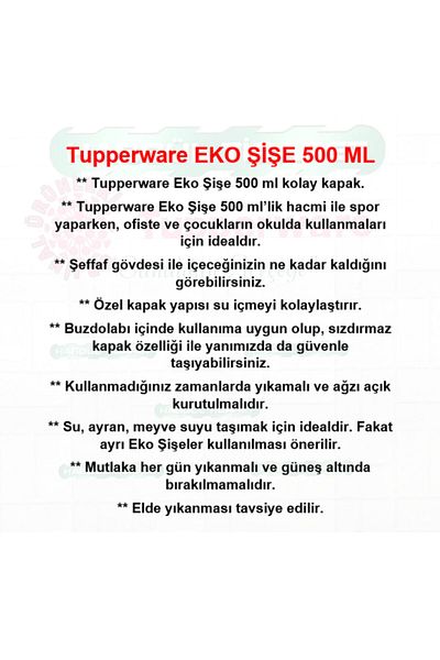 Tupperware Eco Bottle 500 Ml Easy Lid Water Bottle And Water Bottle Hsgl Red