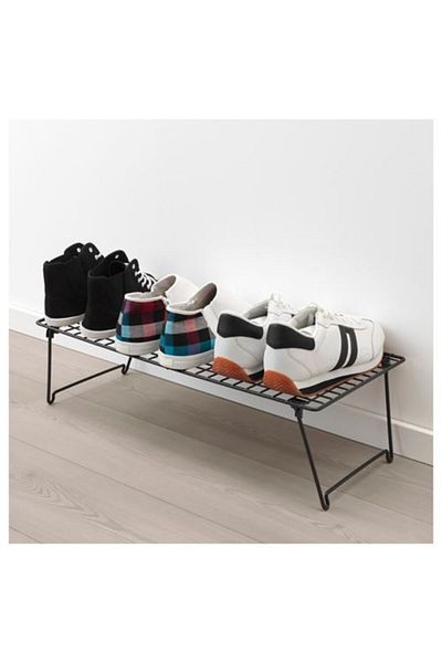 GBG Foldable Metal Shoe Rack - 58x27x17 cm | Compact Shoe Rack in Black Color