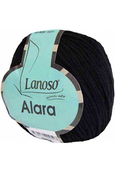 Lanoso ألارا أميجوريمي قطن وخيط صوف للأطفال 50 جرام أسود/960