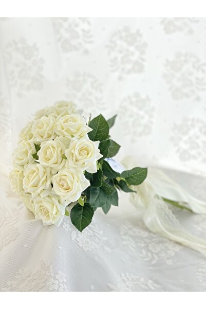 Etika Wedding Gül Gelin Çiçeği, Beyaz Gül Gelin Buketi