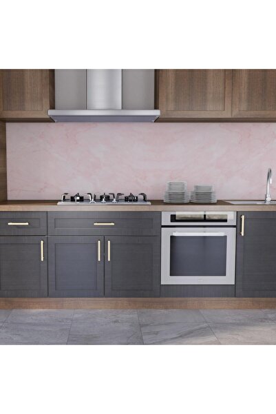 StickerArt Mutfak Tezgah Arası Folyo Fayans Kaplama Folyosu Pembe Mermer 60 X 100