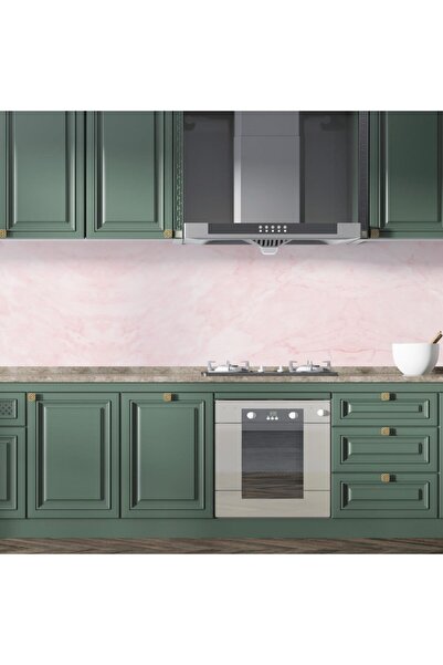 StickerArt Mutfak Tezgah Arası Folyo Fayans Kaplama Folyosu Pembe Mermer 60 X 100