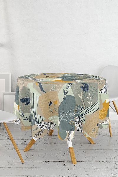Realhomes Față de masă rotundă modernă cu formă geometrică boemă - Diametru 140cm