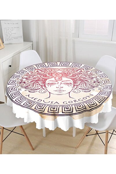 Realhomes Медуза Горгона Спеціальний дизайн Цифровий друк Кругла скатертина -...