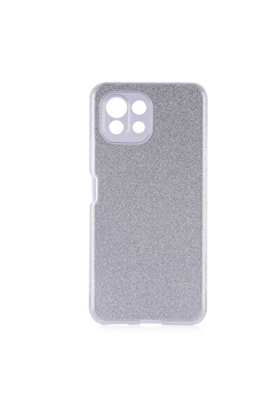 Xiaomi Teleplus Mi 11 Lite Kılıf Simli Silikon Gümüş