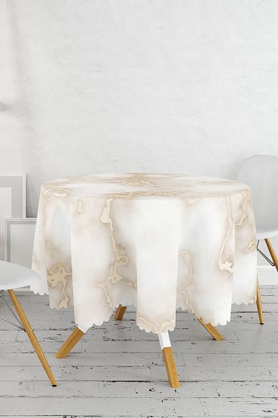 Realhomes Față de masă rotundă cu design modern cu podea de marmură - diametru 140cm