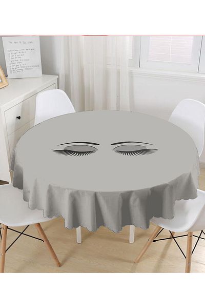 Realhomes Μοντέρνο Eyelash Digital Printed Στρογγυλό Τραπεζομάντιλο Διάμετρος 140 cm