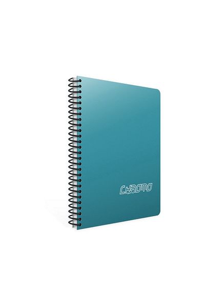 Gıpta Chromo A4 120 Sheets Plastic Cover Spiral Notebook (1340) Striped Turquoise