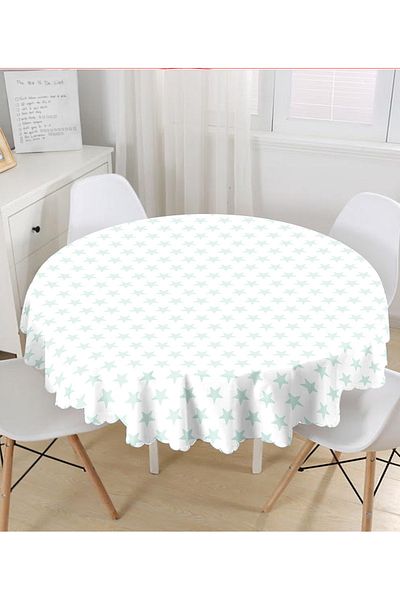 Realhomes Fata de Masa Rotunda Cloud Blue Star - Diametru 140cm