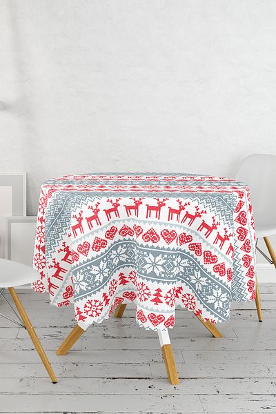 Realhomes Fata de masa rotunda cu design special imprimat digital - diametru 140cm