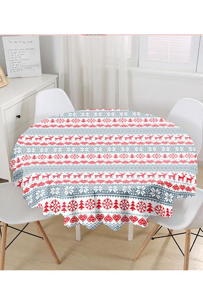 Realhomes Fata de masa rotunda cu design special imprimat digital - diametru 140cm