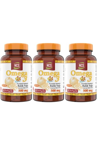 NCS Omega 3 Fish Oil 500 Mg, 3 Grown 306 Softgel Orange