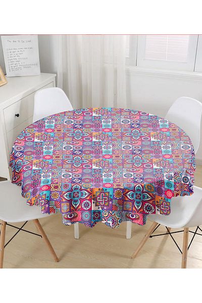 Realhomes Fata de masa rotunda cu design special imprimat digital - diametru 140cm