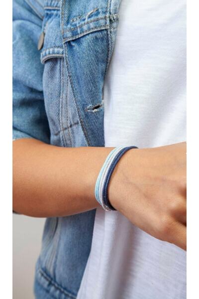 Lade 3'lü Kalın Ayarlanabilir İp Bileklik Lacivert Mavi Beyaz