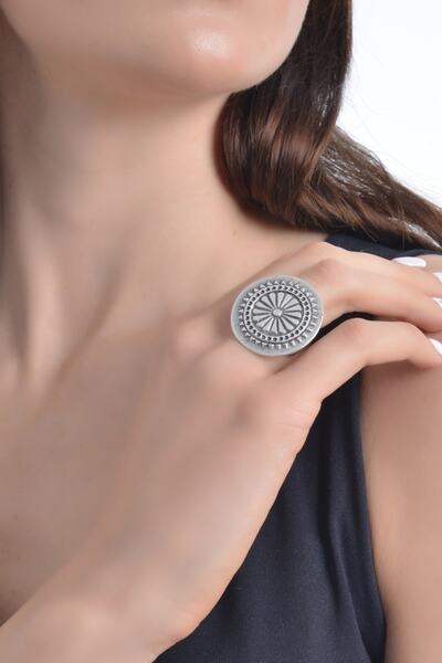 LABALABA Kadın Antik Gümüş Kaplama Bohem Yüzük