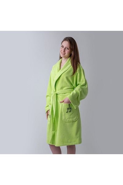 Milk & Moo Samt-Bademantel für Damen – Frettchen-Frosch-Design