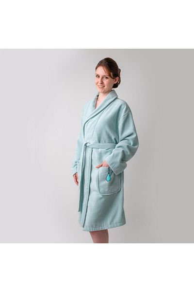 Milk & Moo Blauer Samt-Mutterbademantel für Damen