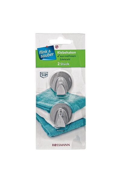 Flink Sauber Flink & Sauber Adhesive Hanger Rectangular, Steel 2-Piece