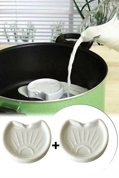 Kitchen Beauty 2 Pieces of Milk Resistant Milk Saver Natural Ceramic Porcelain Milk Overflow Protector Boiling Stimulating Milk Stone