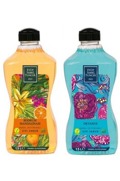 Eyüp Sabri Tuncer Natural Olive Oil Liquid Soap Ocean and Basement Tangerine 1500 Ml