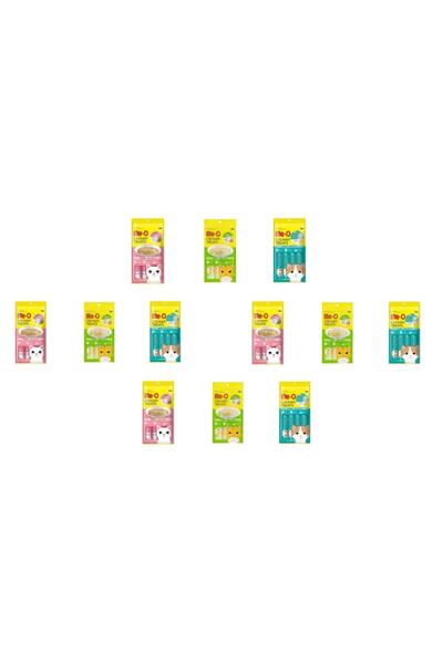 me-o Creamy Treats 3 Çeşit Karma Kedi Sıvı Ödülü 12 Li Paket