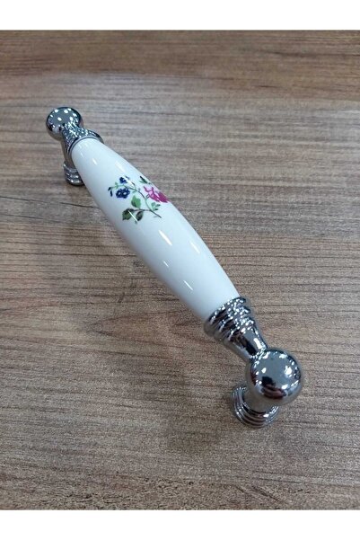 ARON 1160-10-236 Krom Rustik Porselen Kulp Mobilya Vestiyer Çekmece Dolap Komidin Şifonyer Kulbu 128mm