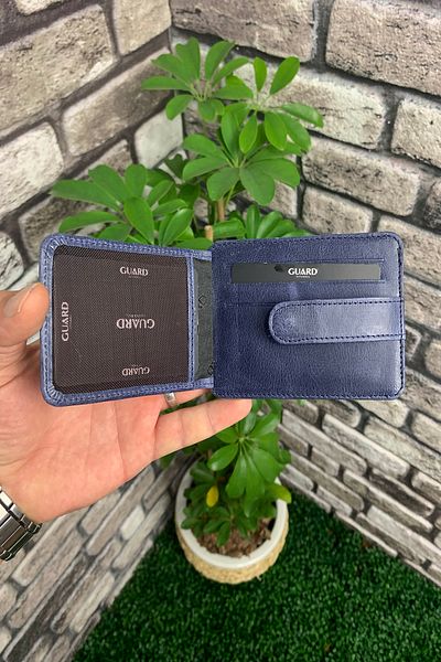 GUARD Crazy Vertical Dark Blue Leather Card Holder