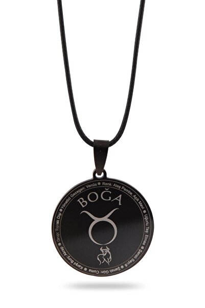 OSMANLI GÜMÜŞ قلادة برج الثور للنساء والرجال من الجلد الصلب CKLBOGADERI-SYH