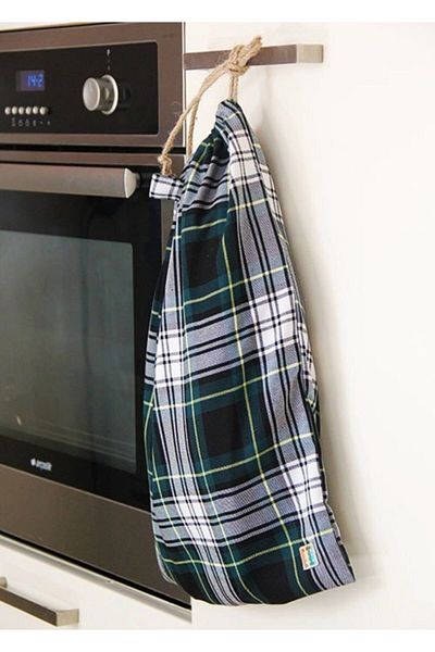 Çizgikare Green Plaid Bread Bag